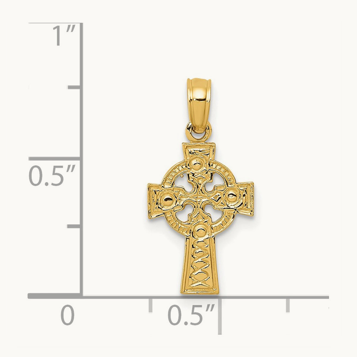 Celtic Cross with Eternity Circle Pendant — 14K Yellow Gold