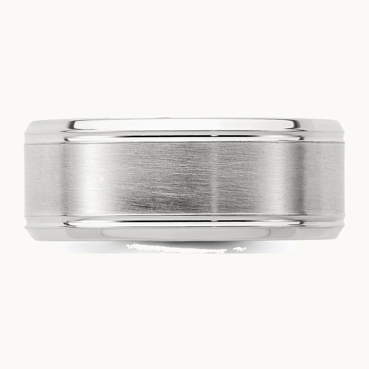Sterling Silver 6mm Brushed Flat Beveled Edge Fancy Band