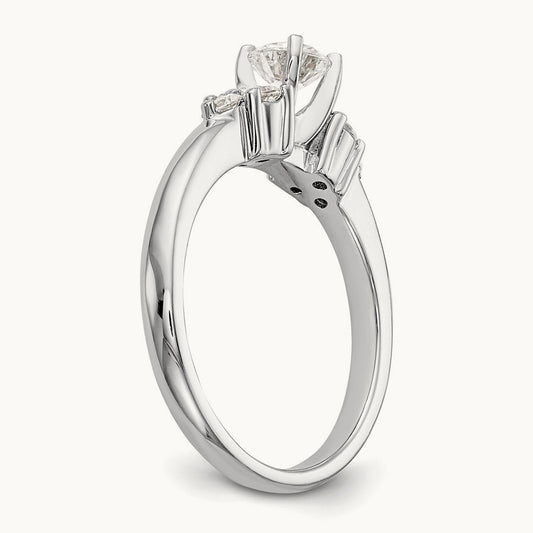 Semi-Mount Peg Set Engagement Ring, 0.25 ct tw Lab-Grown Diamond