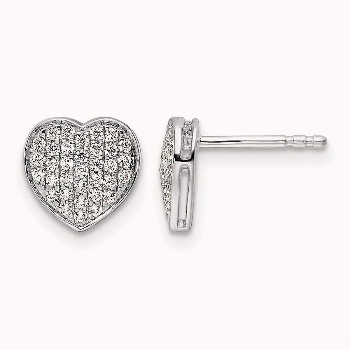 Diamond Heart Post Earrings — photo set