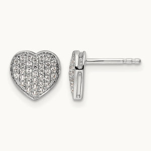 Diamond Heart Post Earrings — photo set