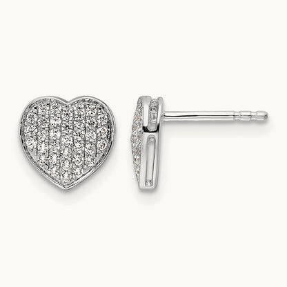 Diamond Heart Post Earrings — photo set
