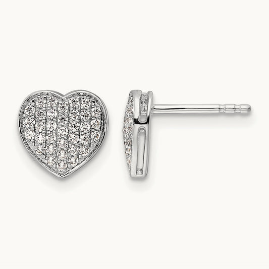 Diamond Heart Post Earrings — photo set