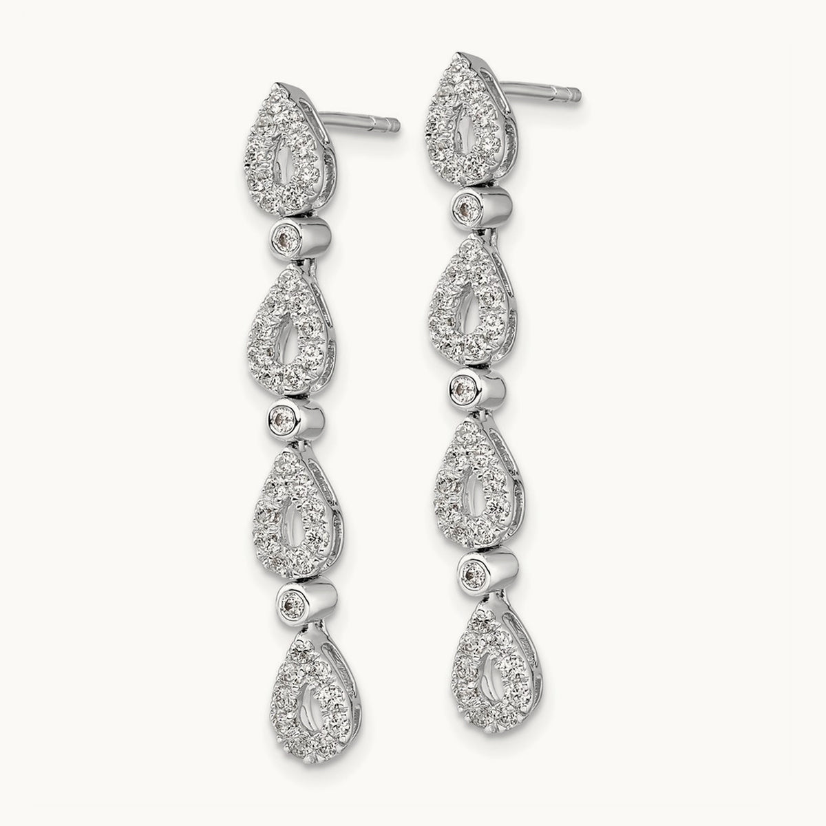 Dangle Teardrop Post Earrings, 0.75 ct tw Lab-Grown Diamond