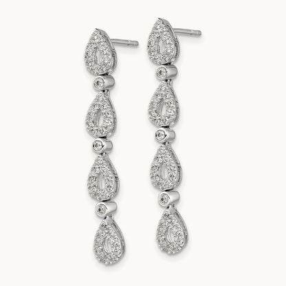 Dangle Teardrop Post Earrings, 0.75 ct tw Lab-Grown Diamond