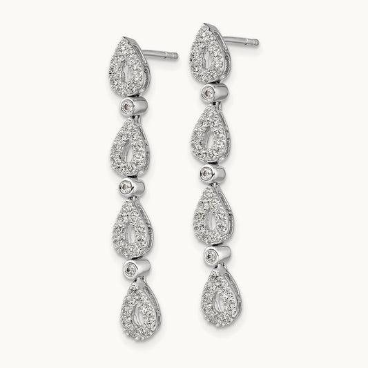 Dangle Teardrop Post Earrings, 0.75 ct tw Lab-Grown Diamond