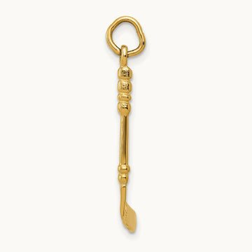3D Hockey Stick With Enamel Charm, 14K
