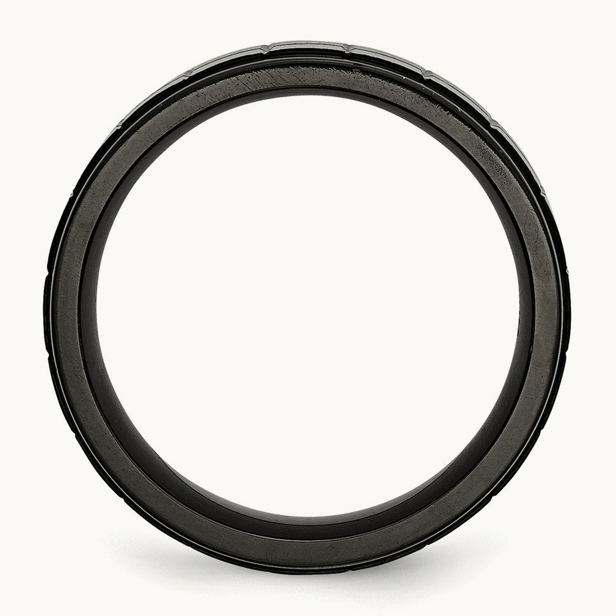 Brushed Center Black IP-plated Band, 9mm, Titanium