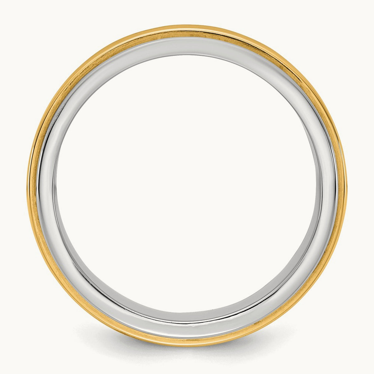 W/Y Double Banded Wedding Band, 7mm, 14K Two-tone