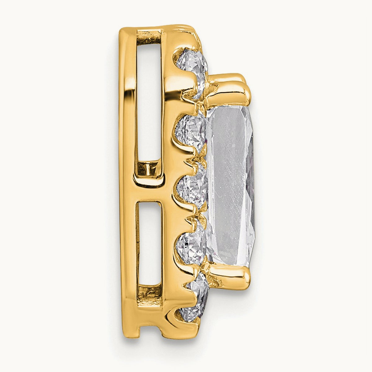 Radiant Halo Chain Slide, 0.25-5.50 ct tw Lab-Grown Diamond — 4 1/3 ct, 14K Yellow Gold