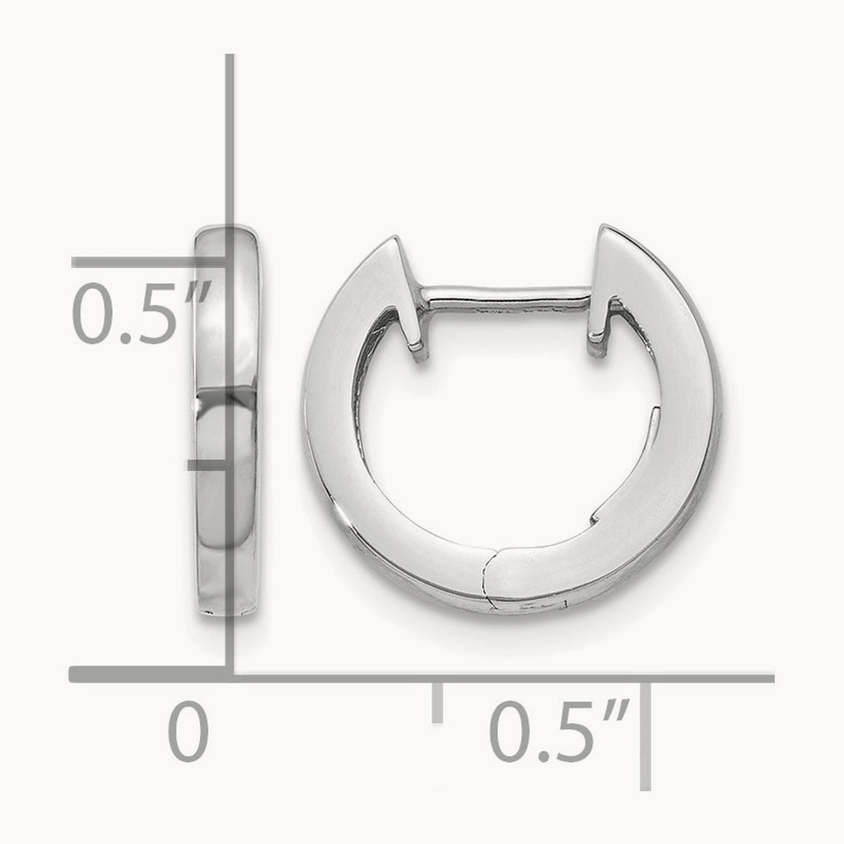 Hinged Hoop Earrings, 14K White Gold