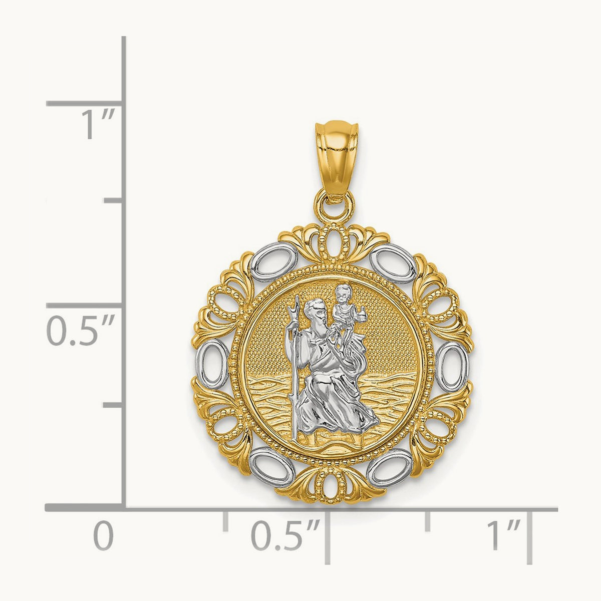 St. Christopher Medal with rhodium — 24.75mm