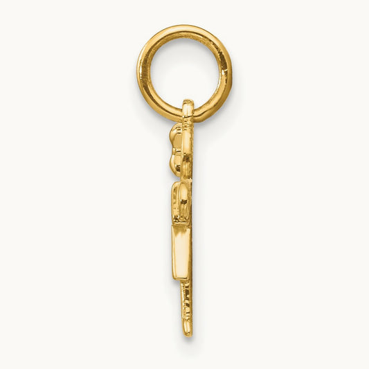 Mini Girl Hugs Charm — 14K Yellow Gold