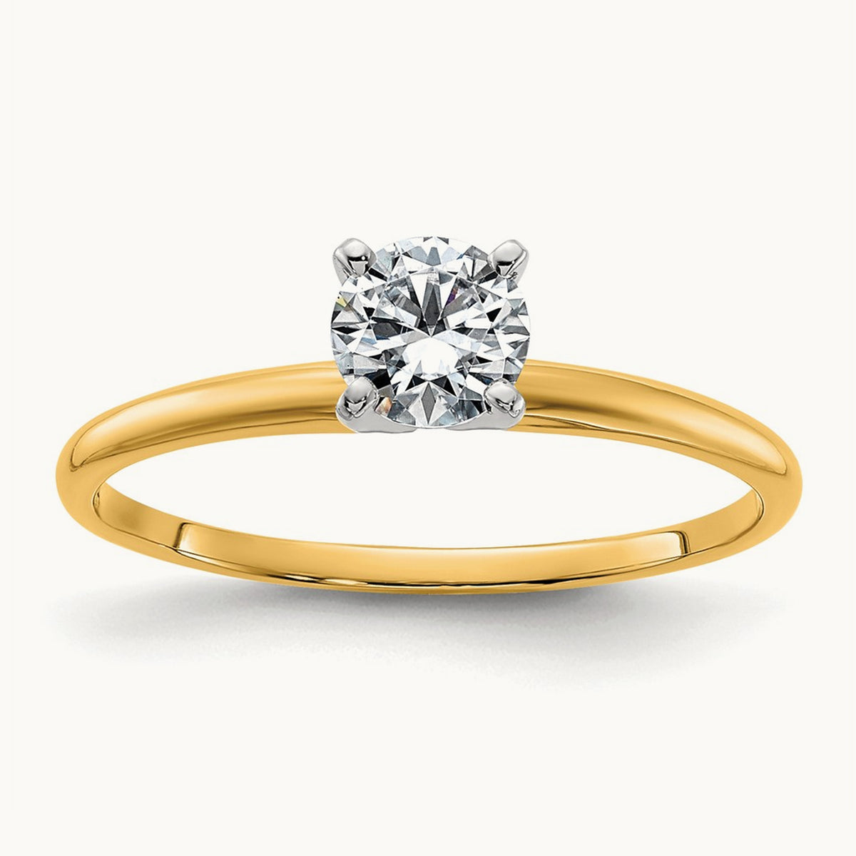 Round Solitaire Engagement Ring, 0.50 ct tw Lab-Grown Diamond — 14K Two-Tone