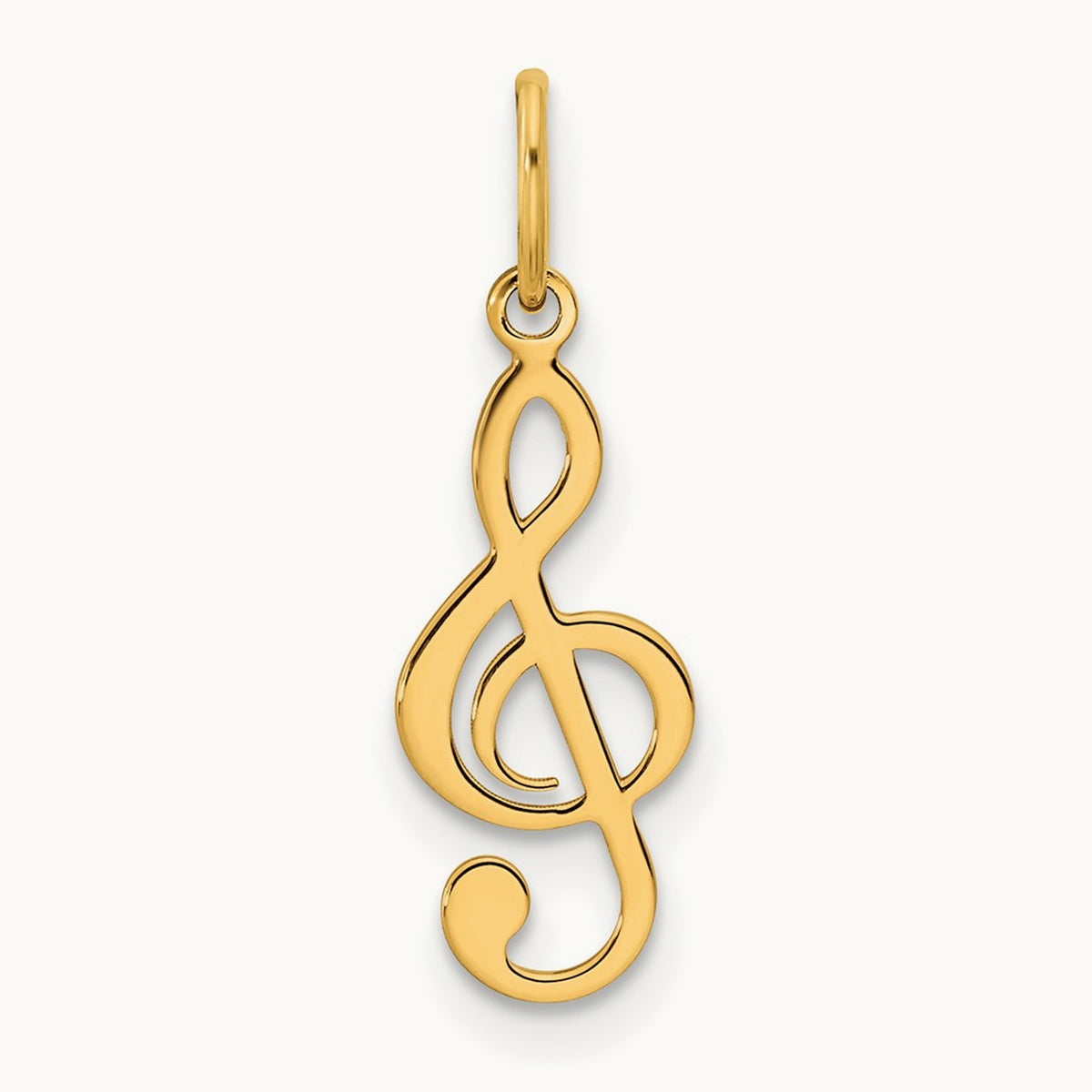 Polished Treble Clef Pendant — 18mm