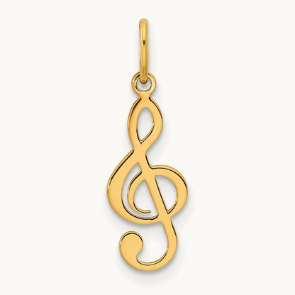 Polished Treble Clef Pendant — 18mm