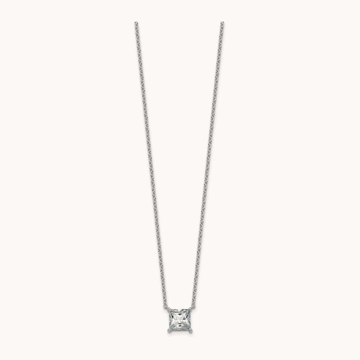 Princess Pendant Necklace, 0.25-4.00 ct tw Lab-Grown Diamond — 2 1/2 ct, 14K White Gold
