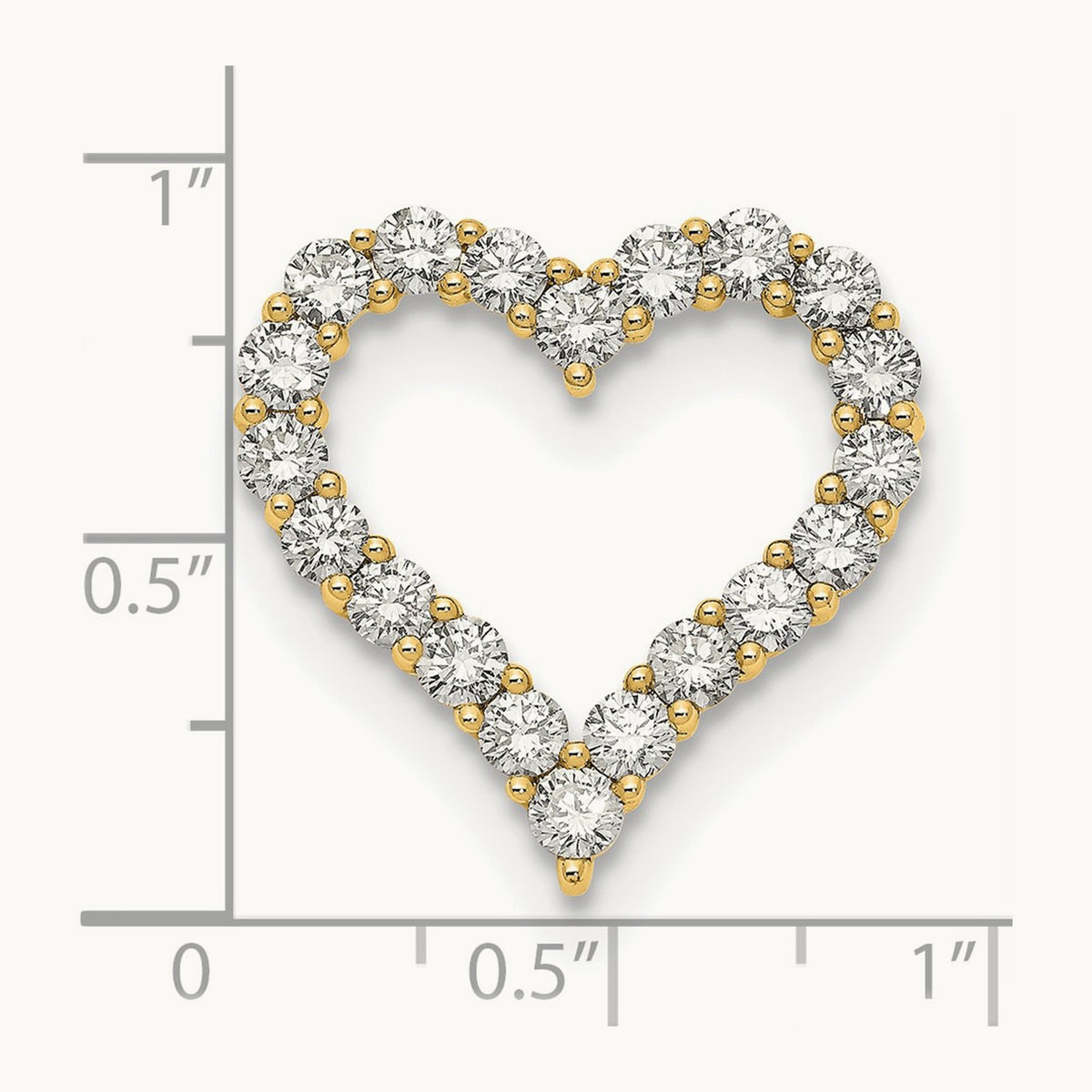 Heart Chain Slide, 2.00 ct tw Lab-Grown Diamond — 14K Yellow Gold