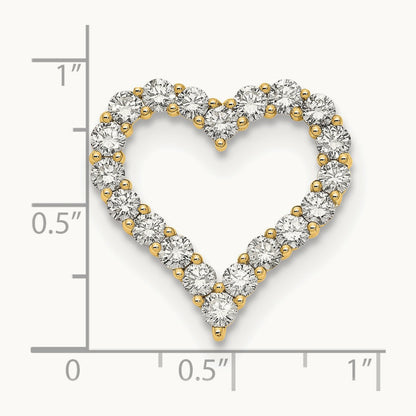 Heart Chain Slide, 2.00 ct tw Lab-Grown Diamond — 14K Yellow Gold
