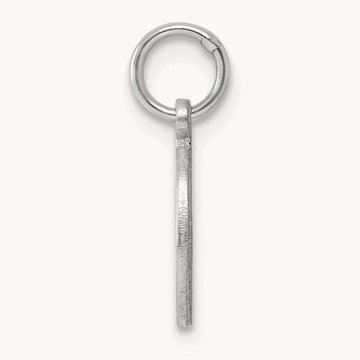 Diamond-cut Initial Charm — 14K White Gold, G
