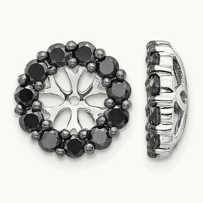 Black Diamond Earring Jackets, 14K White Gold