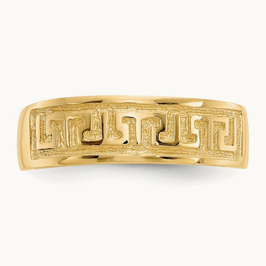 Greek Key Toe Ring, 14K