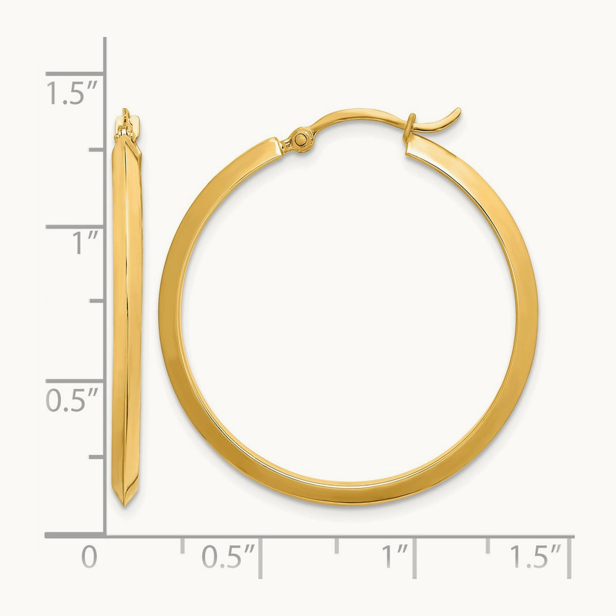 Polished Hoop Earrings — 14K Yellow Gold