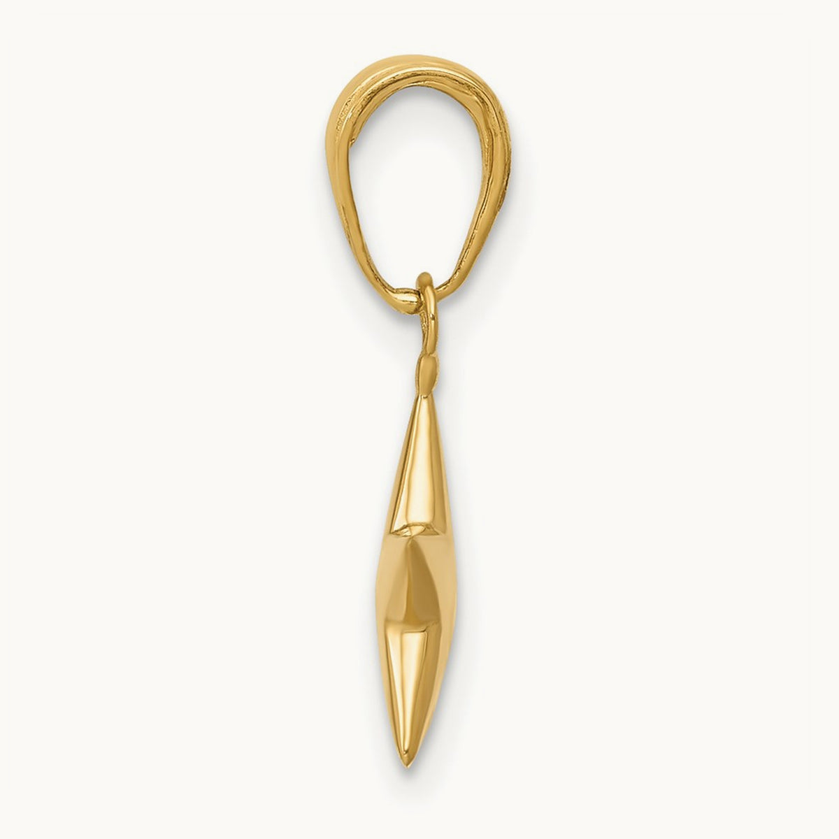 Small Polished 3-D Star Charm, 14K