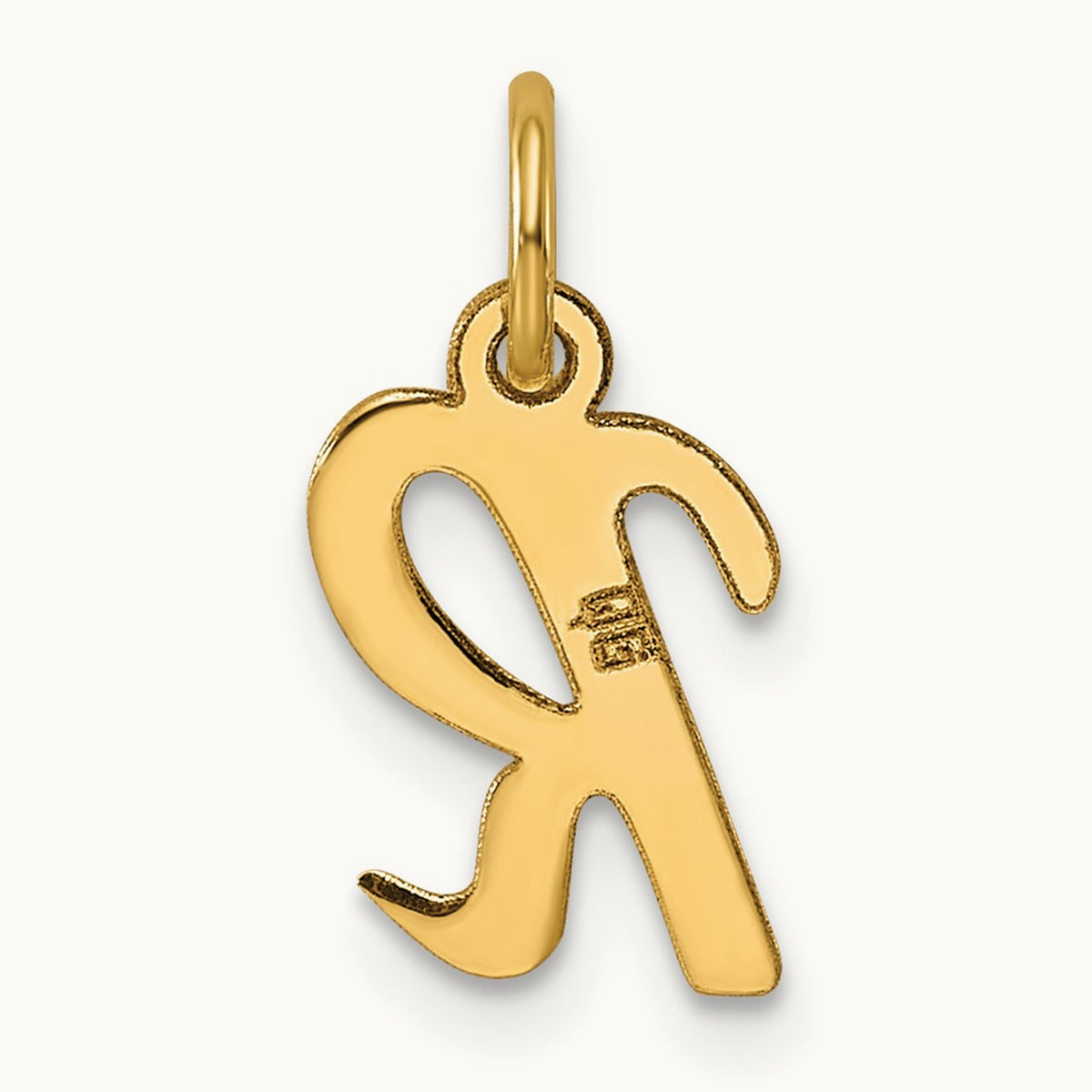 Small Script Letter R Initial Charm, 14K