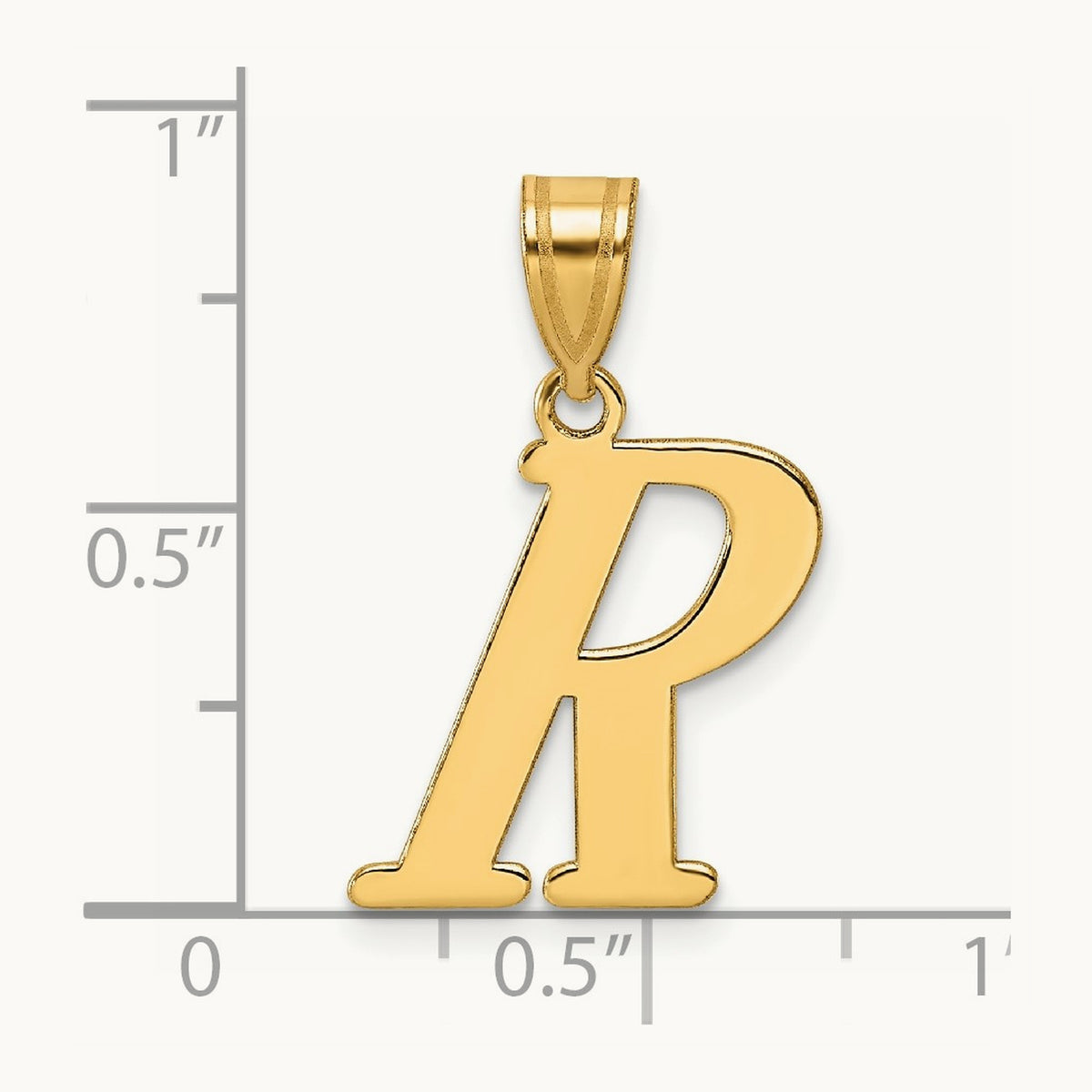 Polished Initial Pendant — R