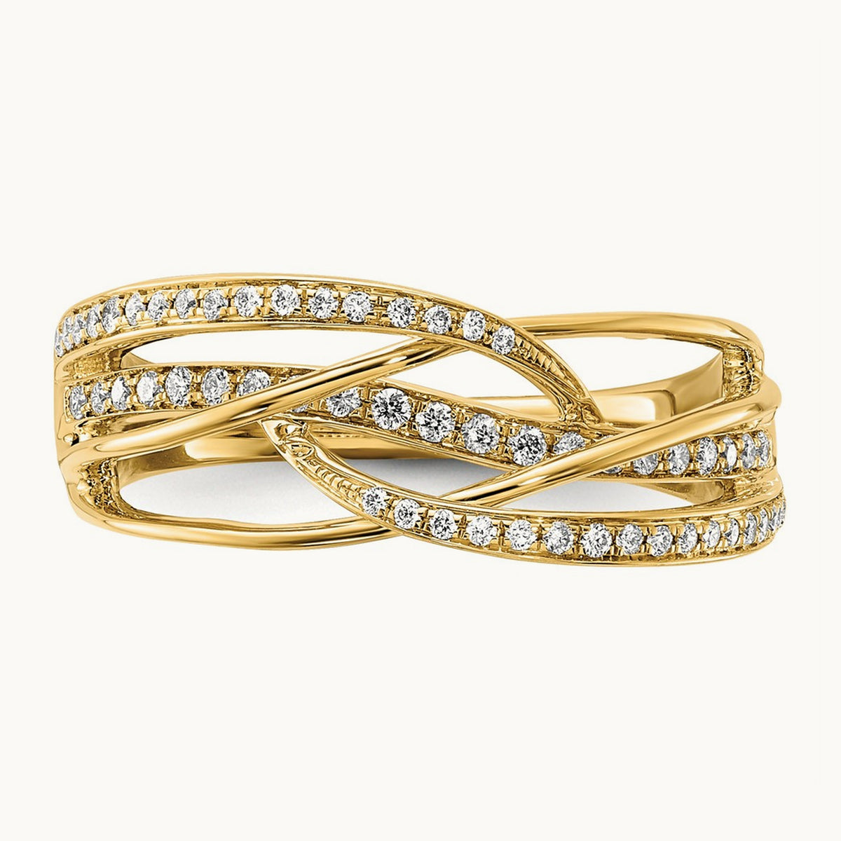 Diamond Swirl Ring, 14K