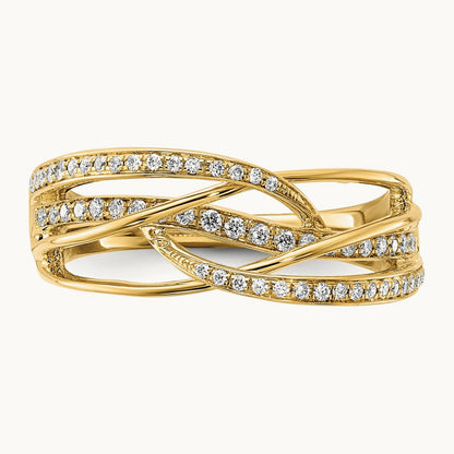 Diamond Swirl Ring, 14K