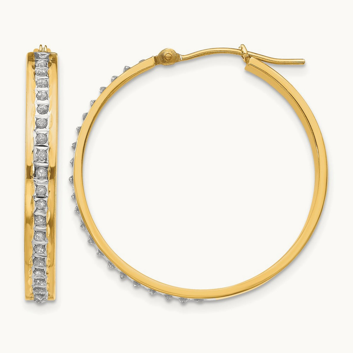 Diamond Fascination Diamond Dust/Accent Hoop Earrings, 14K