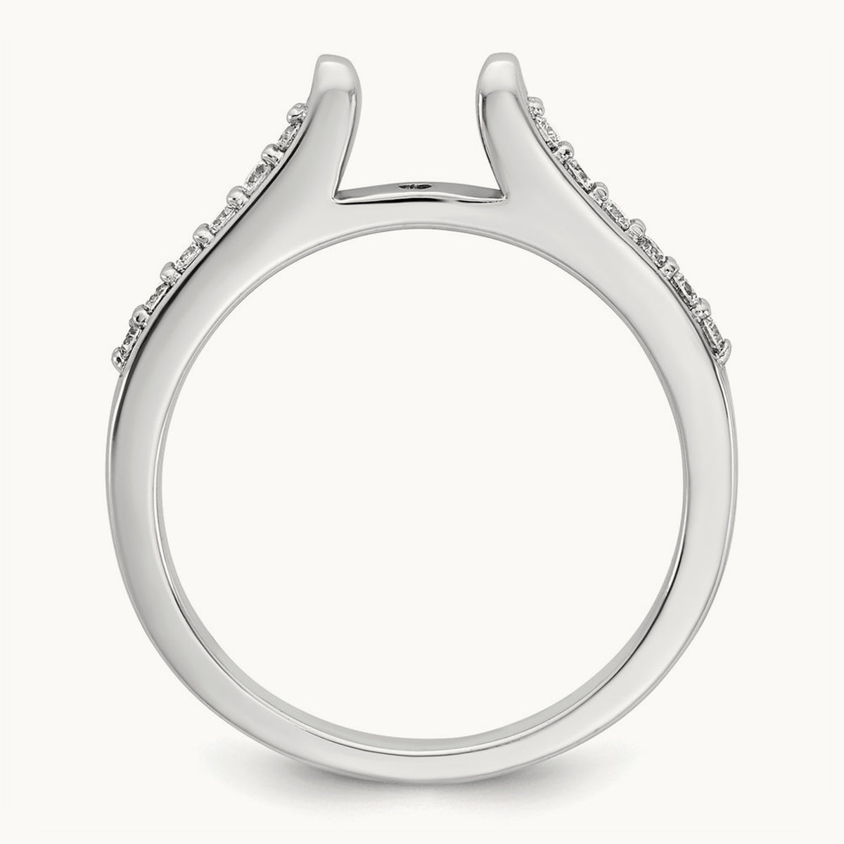 Semi-Mount Peg Engagement Ring, 0.15-0.25 ct tw Lab-Grown Diamond — 1/6 ct, Standard, 14K White Gold