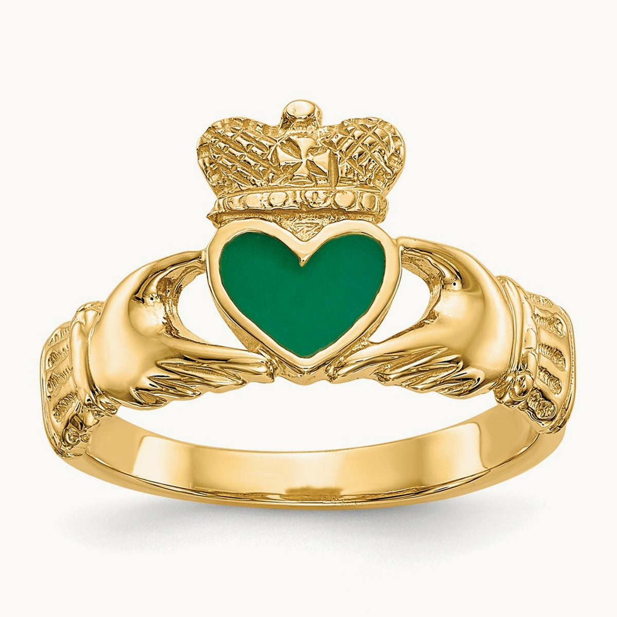 Enamel Claddagh Ring, 14K