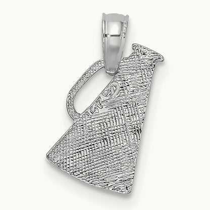 Megaphone with Handle Pendant, 14K White Gold