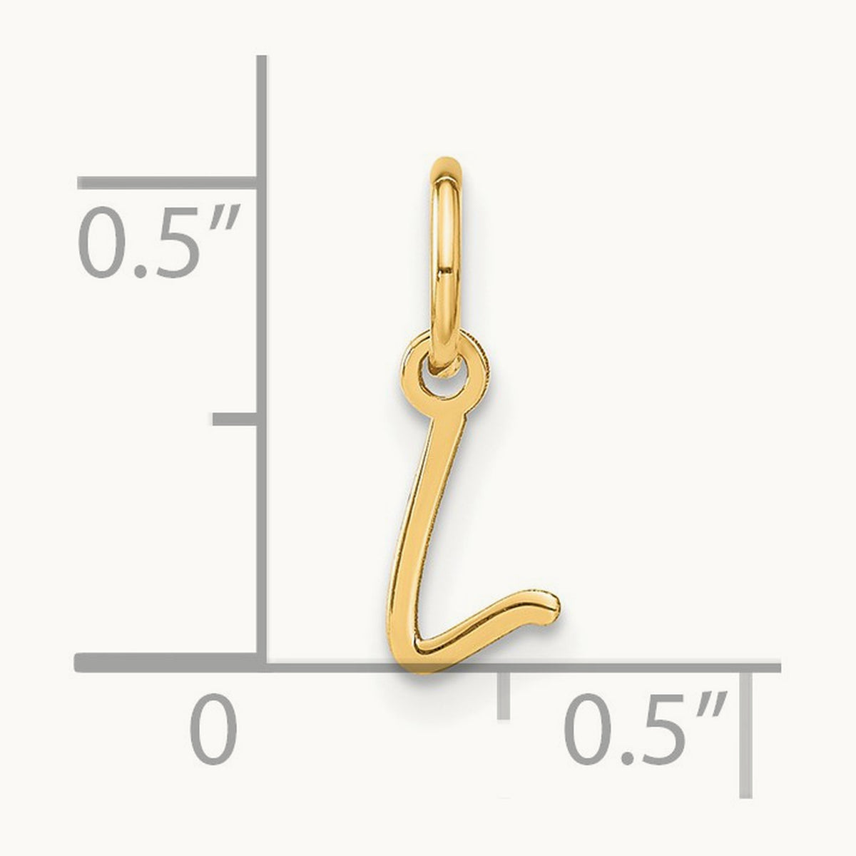 Upper case Initial Charm — 14K Yellow Gold, L