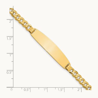 Curb Link Rounded ID Bracelet, 14K
