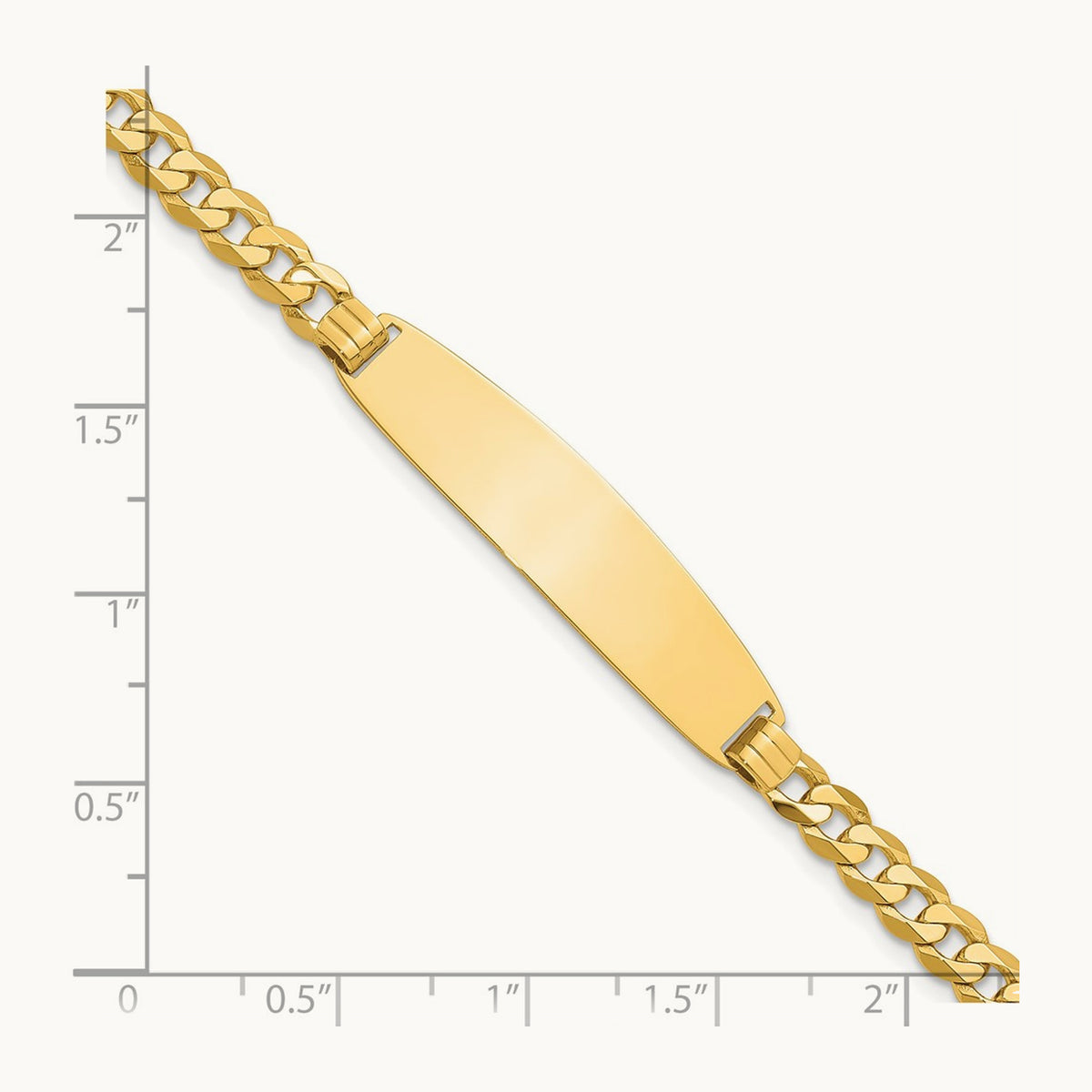 Curb Link Rounded ID Bracelet, 14K