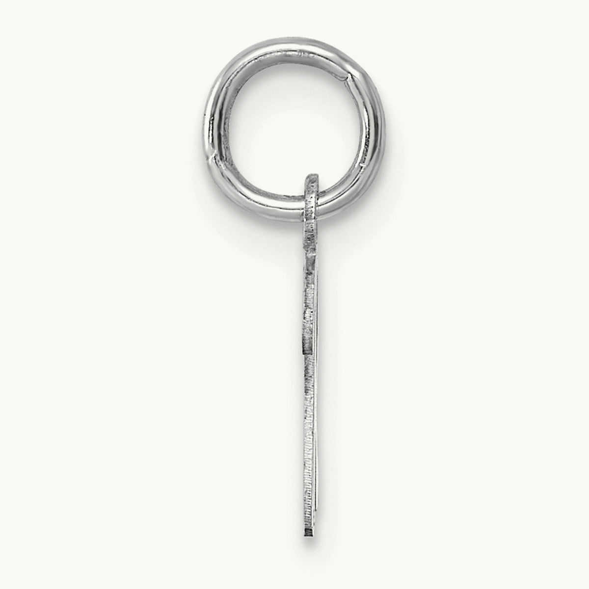 Small Script Letter R Initial Charm, 14K White Gold