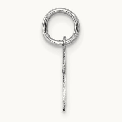 Small Script Letter R Initial Charm, 14K White Gold