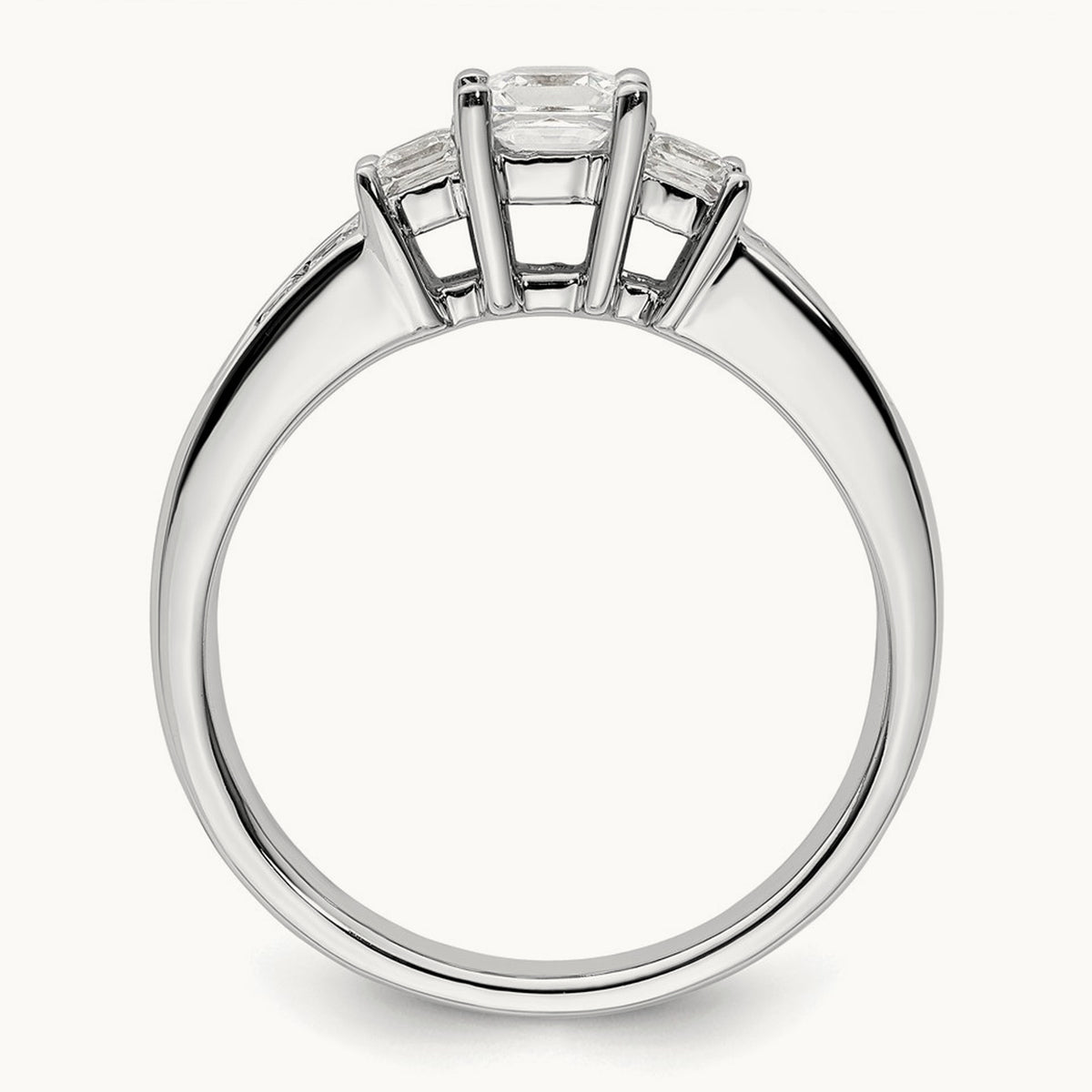 3-Stone Semi-Mount Engagement Ring, 0.10-0.25 ct tw — 1/4 ct, 14K White Gold