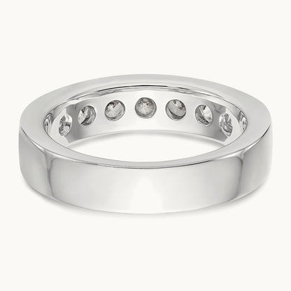 7- Stone Closed Channel Band Mounting, 3.4mm, 14K White Gold