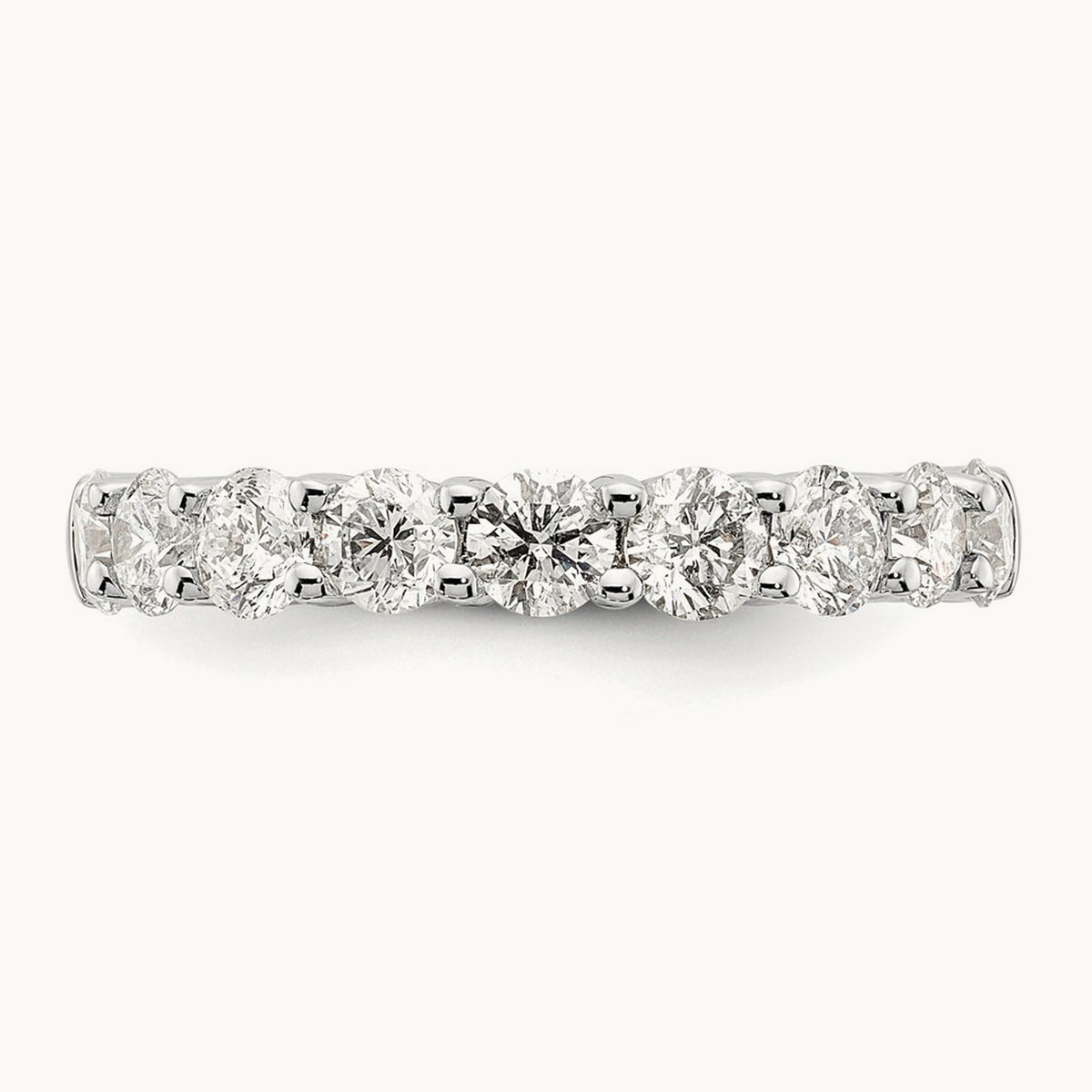 9-Stone Diamond Band, 14K White Gold