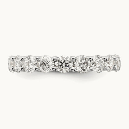 9-Stone Diamond Band, 14K White Gold
