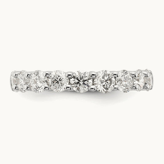9-Stone Diamond Band, 14K White Gold