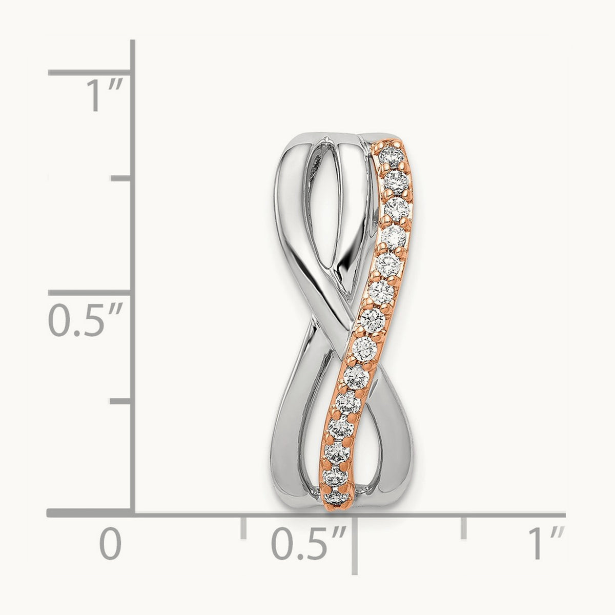 1/5ct. Diamond Fancy Twisted Chain Slide, 14K Rose with White Gold