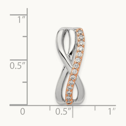 1/5ct. Diamond Fancy Twisted Chain Slide, 14K Rose with White Gold