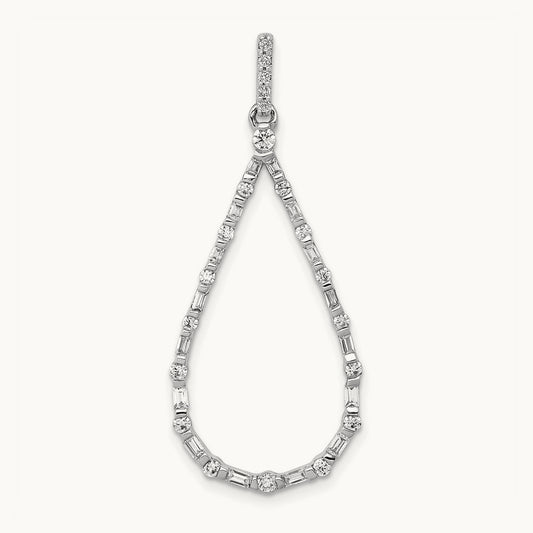 1/2ct. Diamond Teardrop Pendant, 14K White Gold
