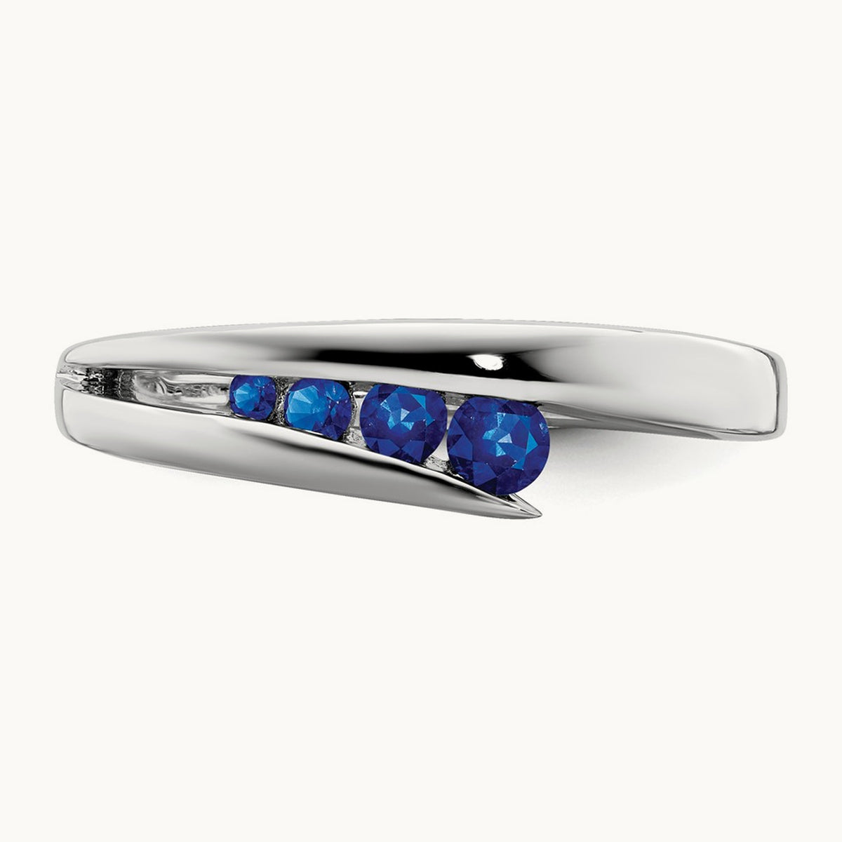 Sapphire 4-stone Ring, 14K White Gold